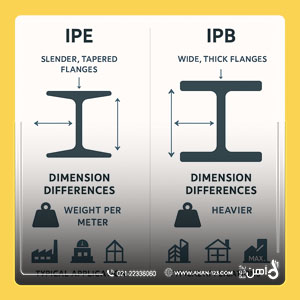تفاوت تیرآهن ipe و ipb