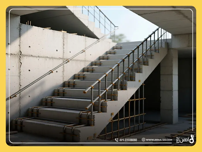 نحوه میلگردگذاری راه پله